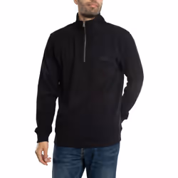 Sweatshirt Essential Henley Coton Noir