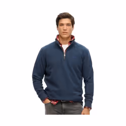 Pull Superdry Henley Homme Bleu
