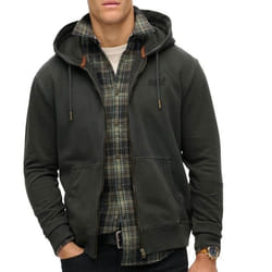 Sweatshirt à capuche délavé zippé à logo Superdry Essential
