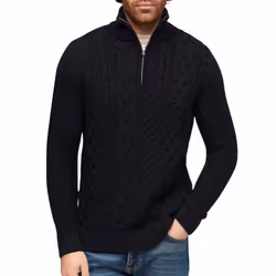 Pull demi zip en tricot Superdry Jacob Cable