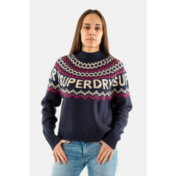 Pull Fairisle Polyester Bleu