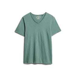T-Shirt Raw Edge Slub V Coton Vert
