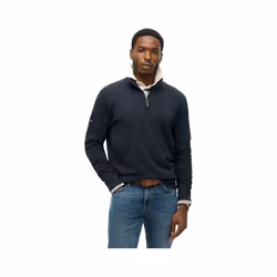 Pull Superdry Henley Core Homme Bleu - S