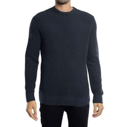 Pull Textured Coton Bleu