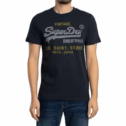 T-Shirt Vl Heritage Relaxed Coton Bleu