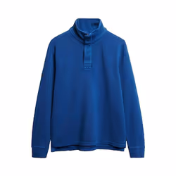 Sweatshirt Classic Pique Henley Coton Bleu