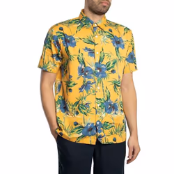Chemise Hawaiian Coton Jaune