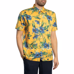 Chemise Hawaiian Coton Jaune