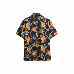 Chemise Hawaiian Coton Bleu