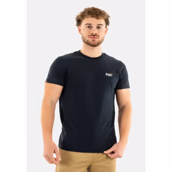 T-Shirt Essential Contrast Emb Coton Bleu