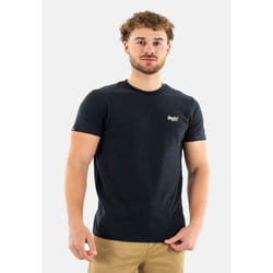 T-Shirt Essential Contrast Emb Coton Bleu