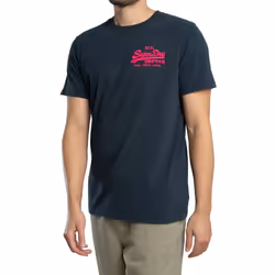 T shirt Superdry VL Embroidered Relaxed 98T Homme Bleu