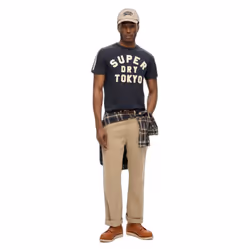 T-Shirt Vintage Athletic Coton Noir