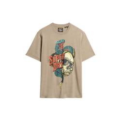 T-Shirt Biker Rock Loose Coton Marron
