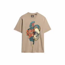 T-Shirt Biker Rock Loose Coton Marron
