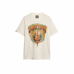 T-Shirt Biker Rock Loose Coton Blanc