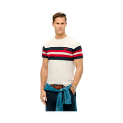 T shirt Superdry Essential Stripe Homme Blanc