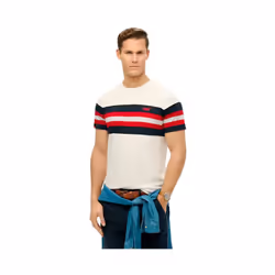T shirt Superdry Essential Stripe Homme Blanc