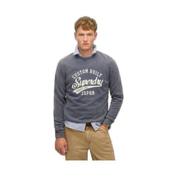 Sweatshirt Vintage Wash Relaxed Coton Gris