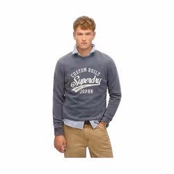 Sweatshirt Vintage Wash Relaxed Coton Gris