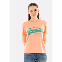 T-Shirt Vl Rhinestone Slim Coton Orange