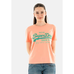 T-Shirt Vl Rhinestone Slim Coton Orange