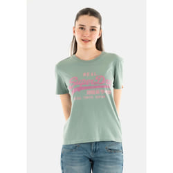 T-Shirt Vl Rhinestone Slim Coton Gris