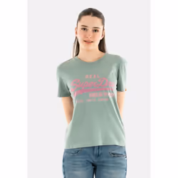 T-Shirt Vl Rhinestone Slim Coton Gris