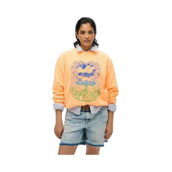 Sweatshirt Psych Loose Coton Orange