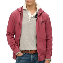 Sweatshirt à capuche délavé zippé à logo Superdry Essential