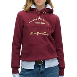 Sweatshirt à capuche et logo métallisé femme Superdry Luxe