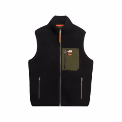 Gilet Vintage Retro Polyester Noir