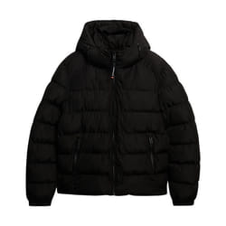 Doudoune de Sport - SUPERDRY - Noir - Capuche - Zippée - Éco-responsable
