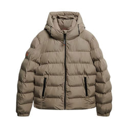 Doudoune Superdry Hooded Sports Puffer Jacket - Beige rameau