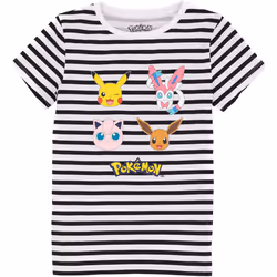 Pokemon - T-shirt - Fille (Noir / Blanc)