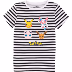Pokemon - T-shirt - Fille (Blanc / Noir)
