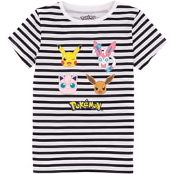 Pokemon - T-shirt - Fille (Blanc / Noir)