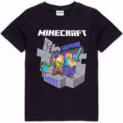 Minecraft - T-shirt SURVIVAL MODE - Enfant (Noir / Gris / Blanc)