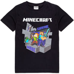 Minecraft - T-shirt SURVIVAL MODE - Enfant (Noir / Gris / Blanc)