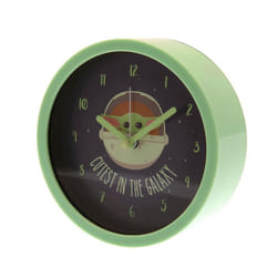 Star Wars: The Mandalorian - Horloge de bureau analogique CUTEST IN THE GALAXY (Vert / Noir)
