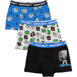 Minecraft - Ensemble Boxers - Garçon (Gris / Bleu / Noir)