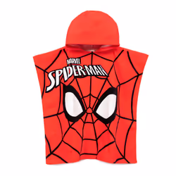 Spider-Man - Poncho de bain - Enfant - Taille unique (Rouge / Noir / Blanc)