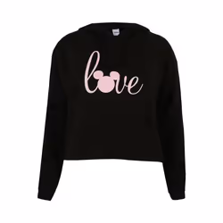 Disney - Sweat court à capuche LOVE MICKEY - Femme (Noir)