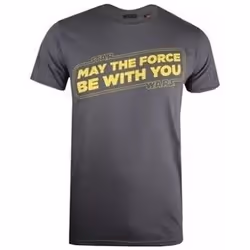 Star Wars - T-shirt MAY THE FORCE BE WITH YOU - Homme (Anthracite / Jaune)