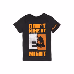 Minecraft - T-shirt DON´T MINE AT NIGHT - Enfant (Noir / Orange)