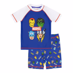 Marvel - Maillot de bain anti-UV SUPERHERO - Garçon (Bleu / Blanc)