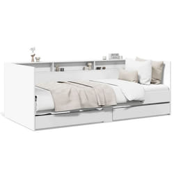 Lit de jour/Lit Canapé/Lit simple avec tiroirs - 1 place - blanc 75x190 cm @14019