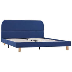 Lit 2 places - Cadre de lit/Lit Double Prix Bas - bleu tissu 140x200 cm @57007