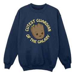 Marvel - Sweat AM GROOT CUTEST GUARDIAN - Garçon (Bleu marine)