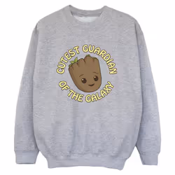 Marvel - Sweat AM GROOT CUTEST GUARDIAN - Garçon (Gris chiné)